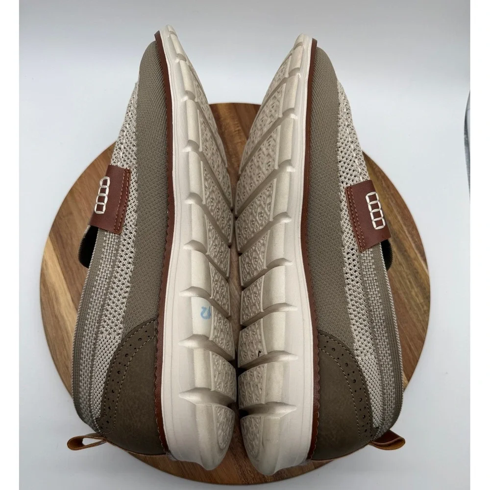 Leisure Men's EU 47 / US 13 1/2 Knit Penny Loafers Tan‎ Brown Slip On Shoes 0525